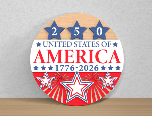 America 250 Door Hanger SVG Bundle for Glowforge and xTool