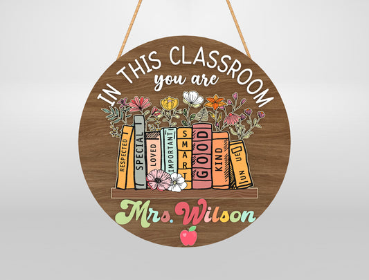 Personalized Book Classroom Door Sign Laser Cut File SVG for xTool and Glowforge