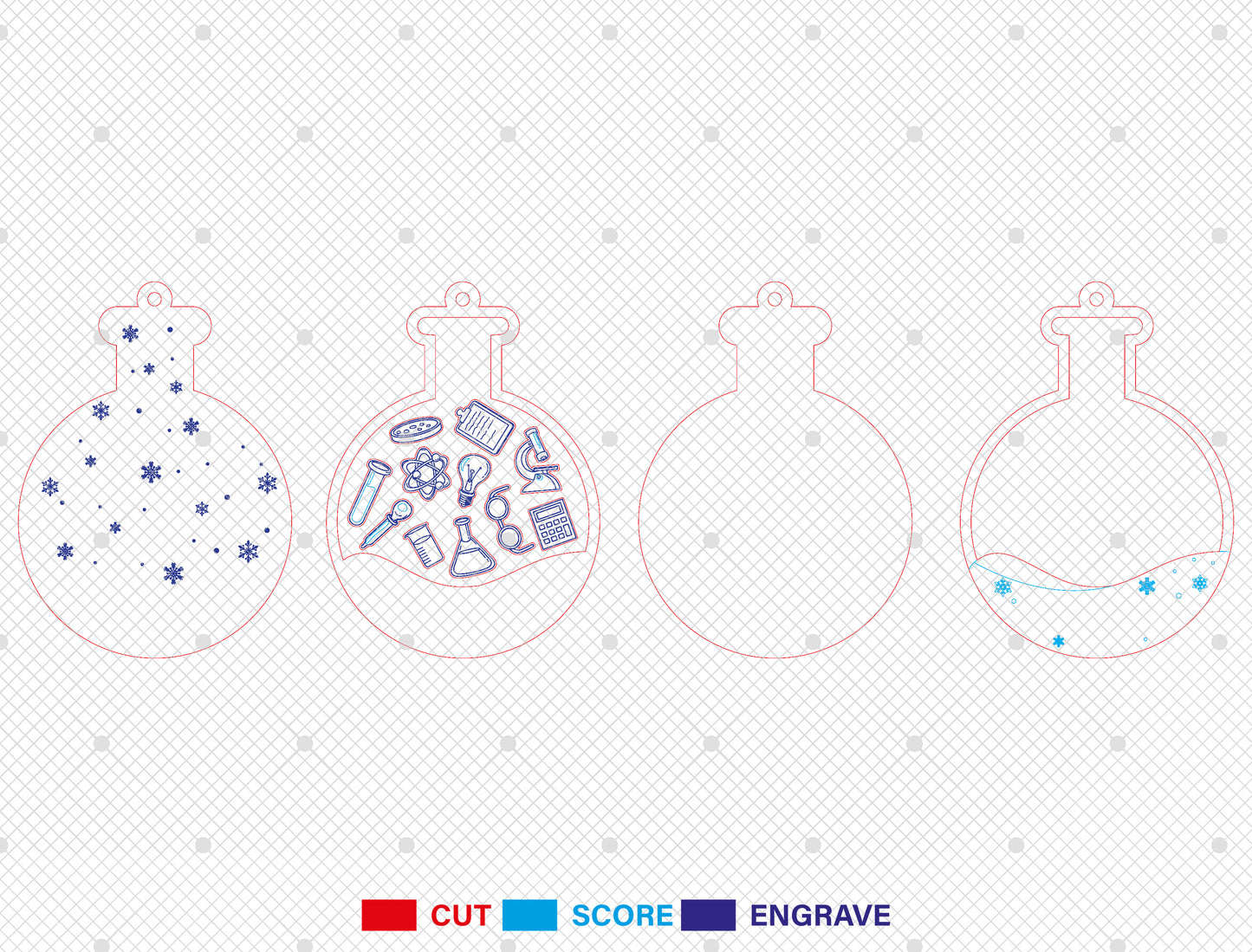 Personalized Chemistry Teacher Shaker Ornament SVG for Glowforge and xTool