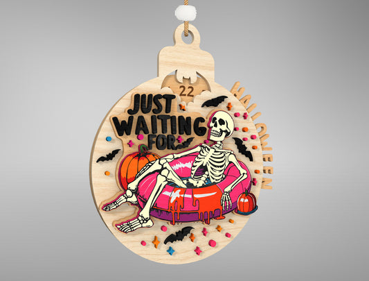 Halloween Skeleton Countdown Ornament SVG Engraved Cutout Bundle for xTool LightBurn