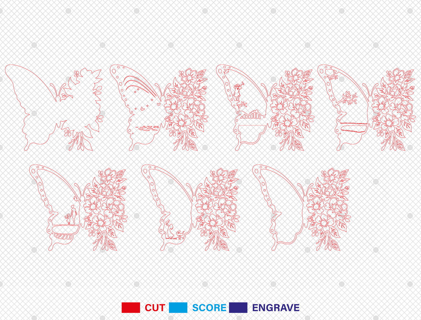 Mother's Day Butterfly Multilayer SVG 3D Wall Art Laser Cut File for LightBurn and Glowforge