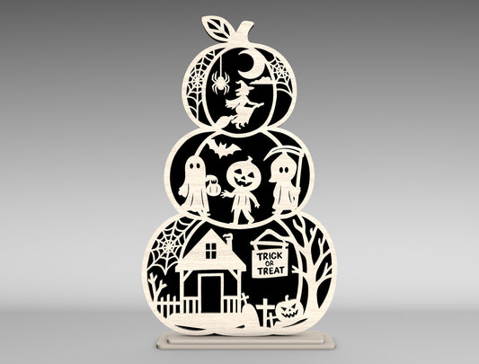 Halloween Pumpkin Silhouette SVG Bundle Laser Cut Files for Glowforge