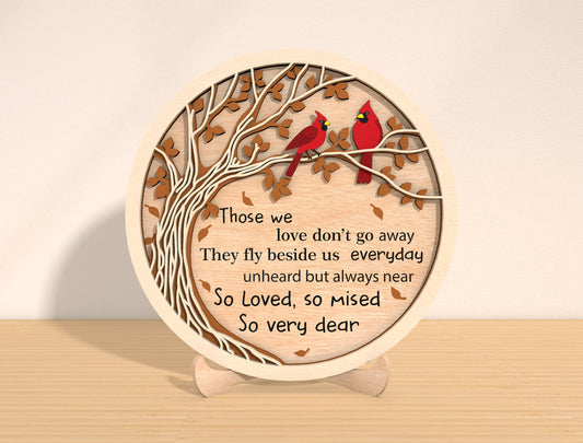 Cardinal Bird Tree Memorial SVG Laser Cut File for LightBurn