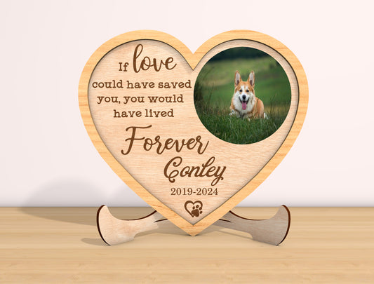 Custom Pet Memorial Heart Photo SVG Laser Cut File for LightBurn