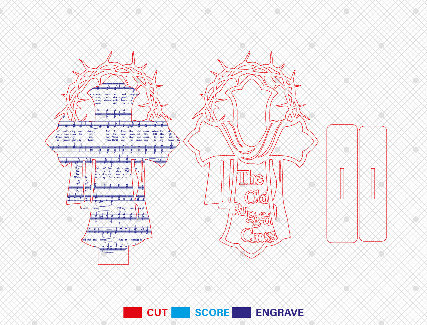 Christian Cross Hymn Laser Cut File Bundle | Faith Song Scripture Decor | Layered Wooden Cross Art | Glowforge, xTool, LightBurn, etc.