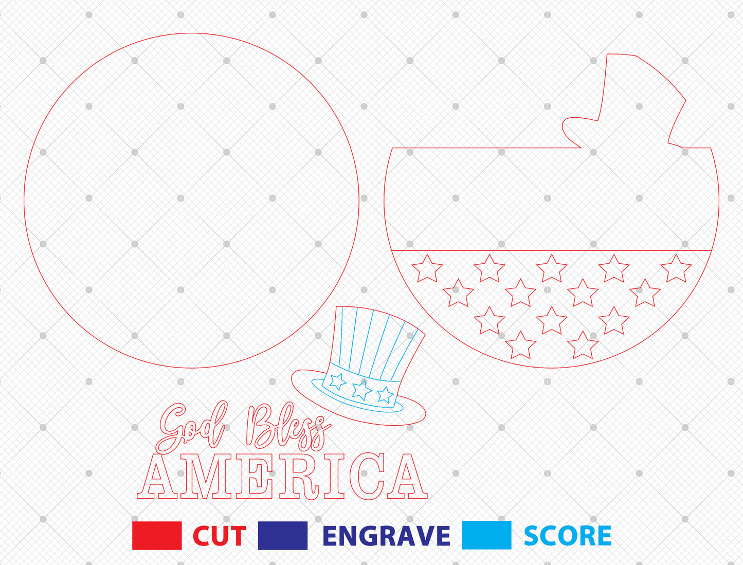 God Bless America Door Sign SVG for Glowforge and LightBurn