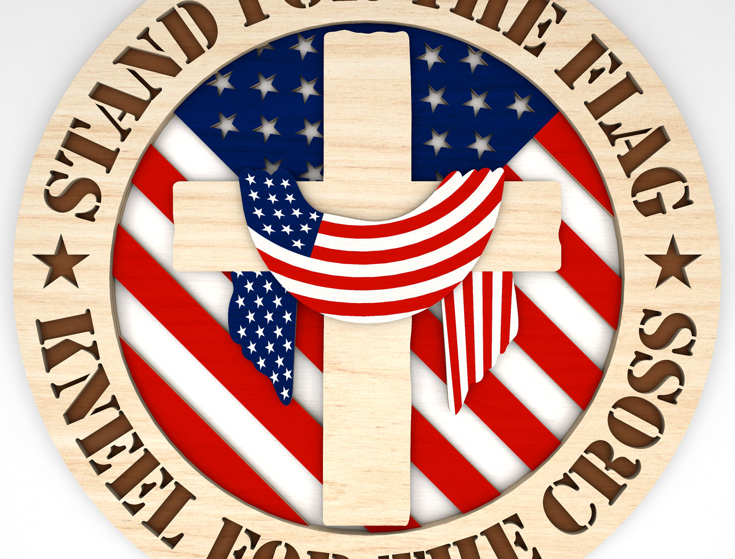 Stand for the Flag SVG Laser Cut File for xTool and Glowforge