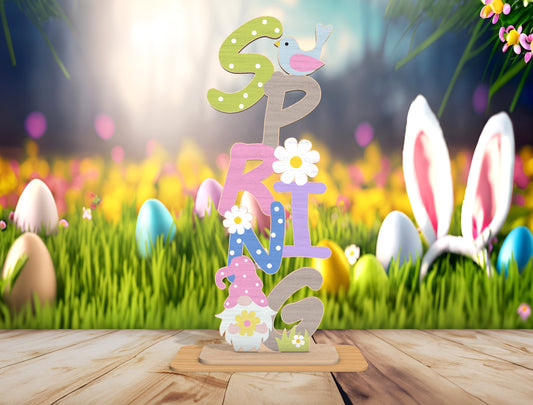 Easter Bunny Standing Sign SVG Cute Spring Decor for LightBurn and xTool