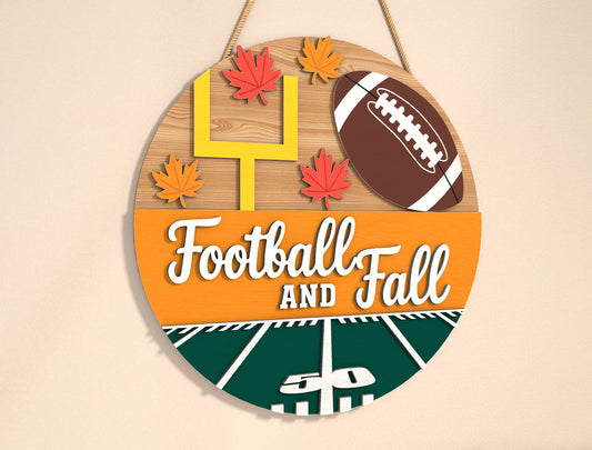 Football and Fall Y'all Door Hanger SVG Set for Glowforge xTool LightBurn | 2 Designs