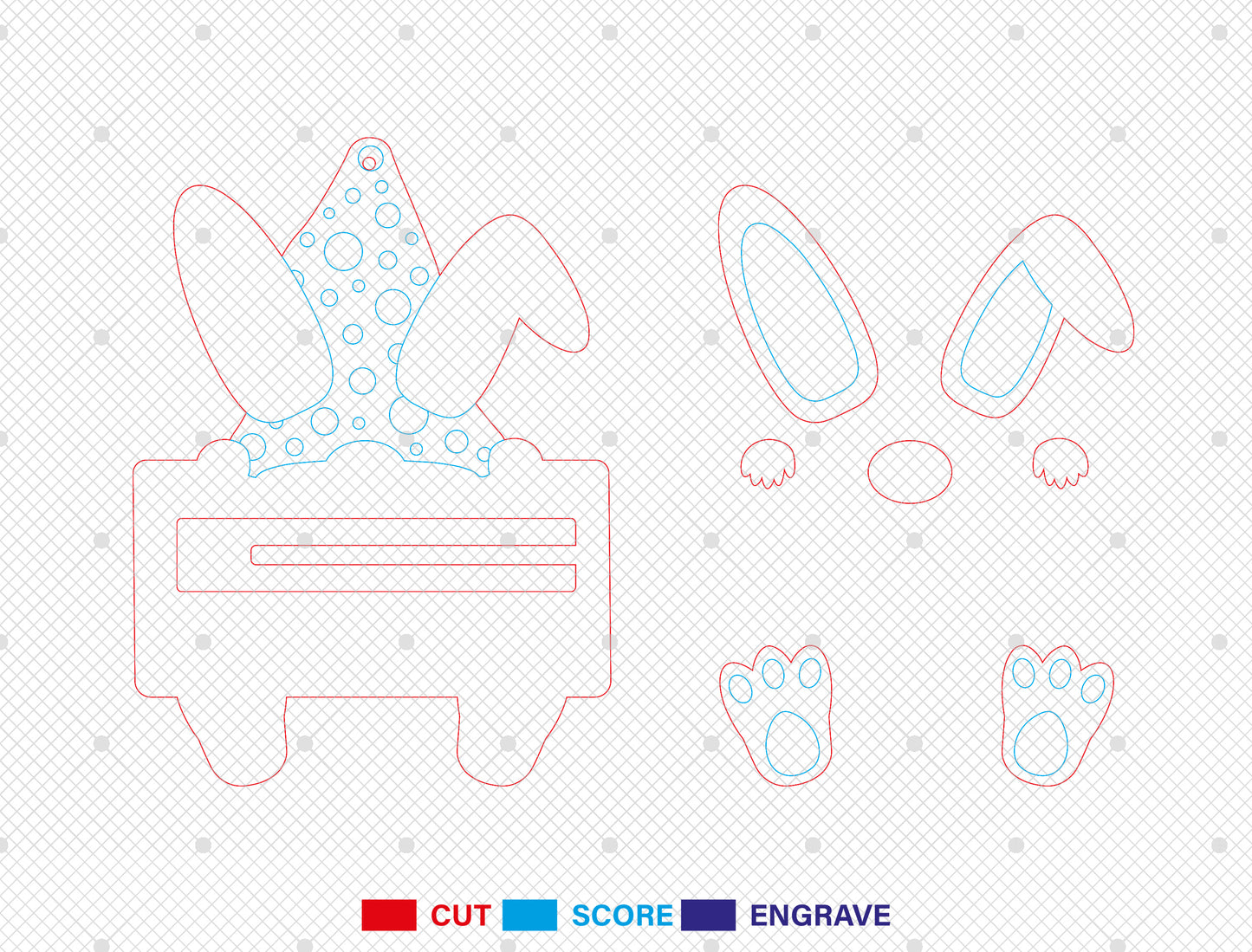 Personalized Bunny Money Holder SVG Bundle Cash Holder for Glowforge