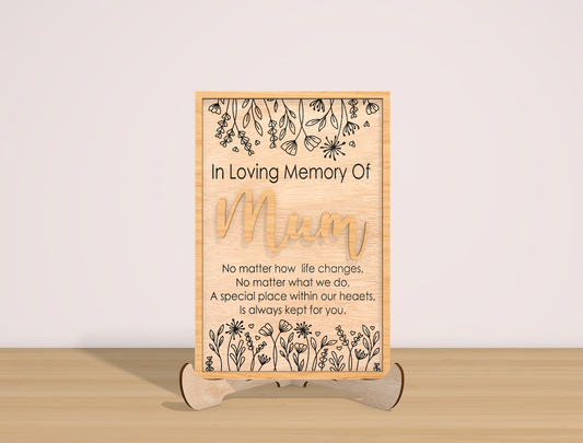 In Loving Memory Mother Sign SVG Laser Cut File for Glowforge