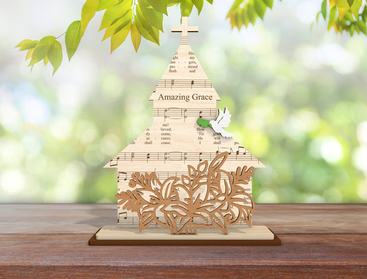 Christian Church Cross SVG Bundle Wooden Church Shape for Glowforge and xTool