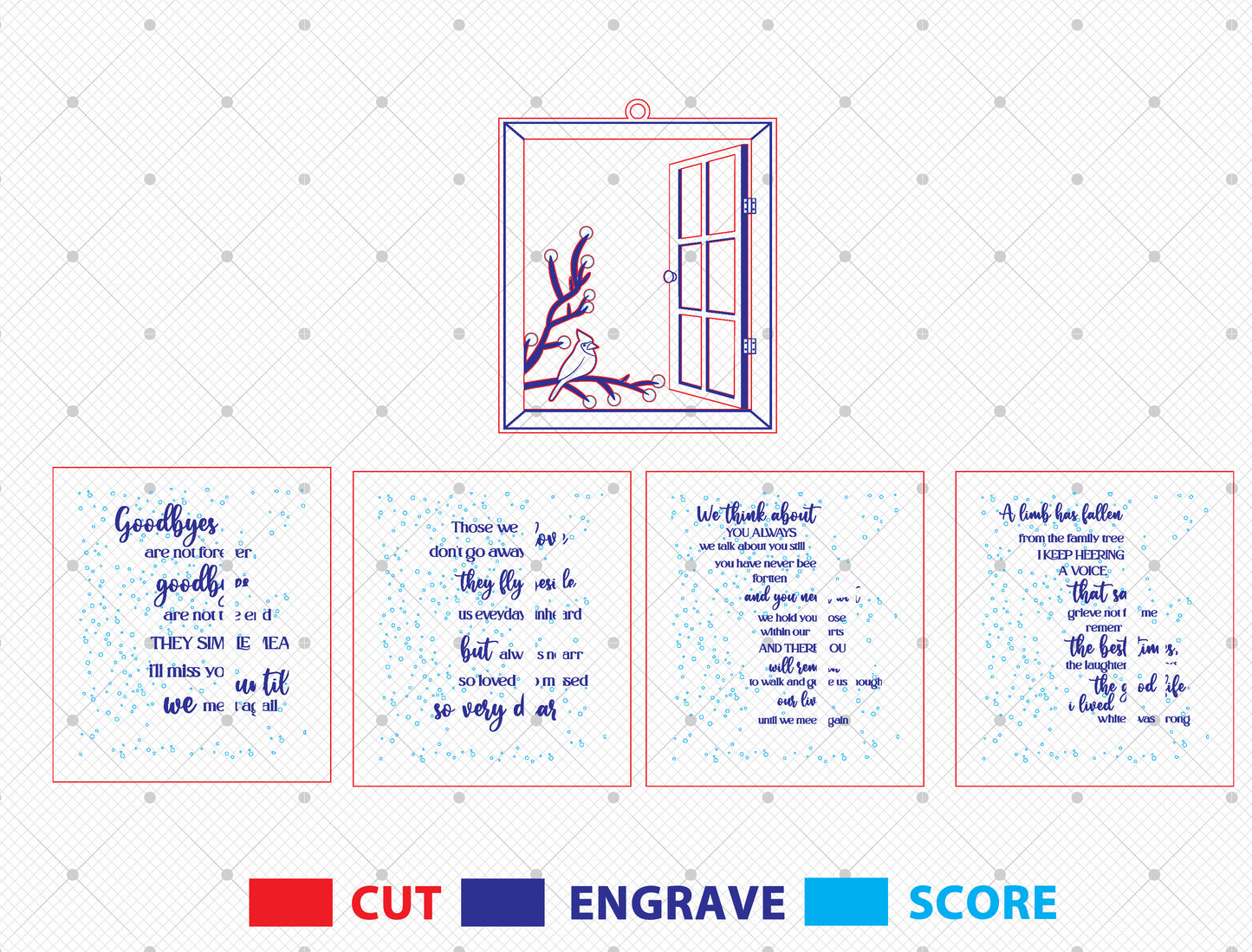 Memorial Window Ornament SVG Bundle for xTool and Glowforge