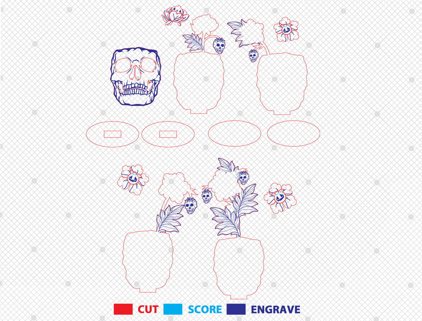 Halloween Pumpkin Flower Multilayer SVG for LightBurn xTool Glowforge