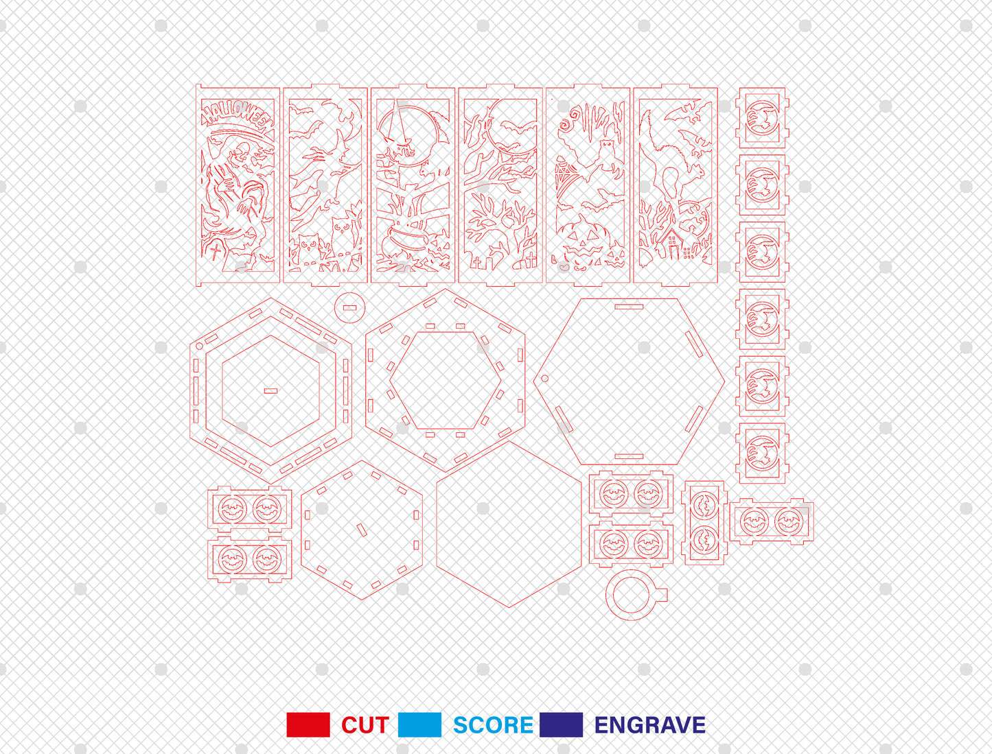 Halloween Witch Lantern SVG for LightBurn Glowforge xTool