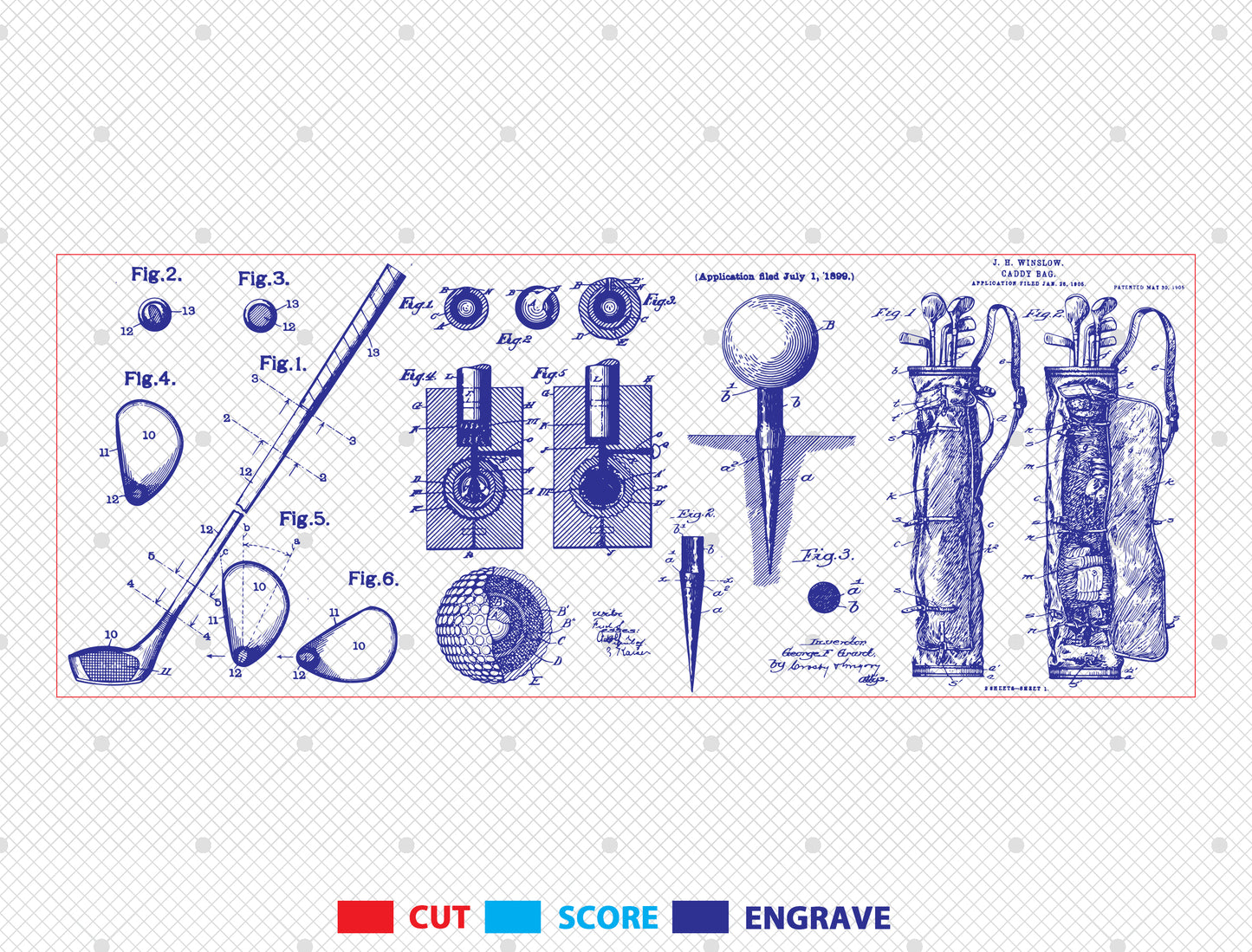 Golf Word Scene Art Sign SVG Laser Cut File for Glowforge and xTool