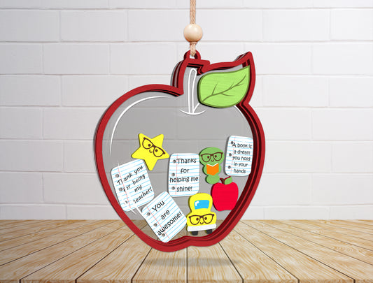 Teacher Shaker Ornament SVG Laser Cut File for Glowforge and xTool