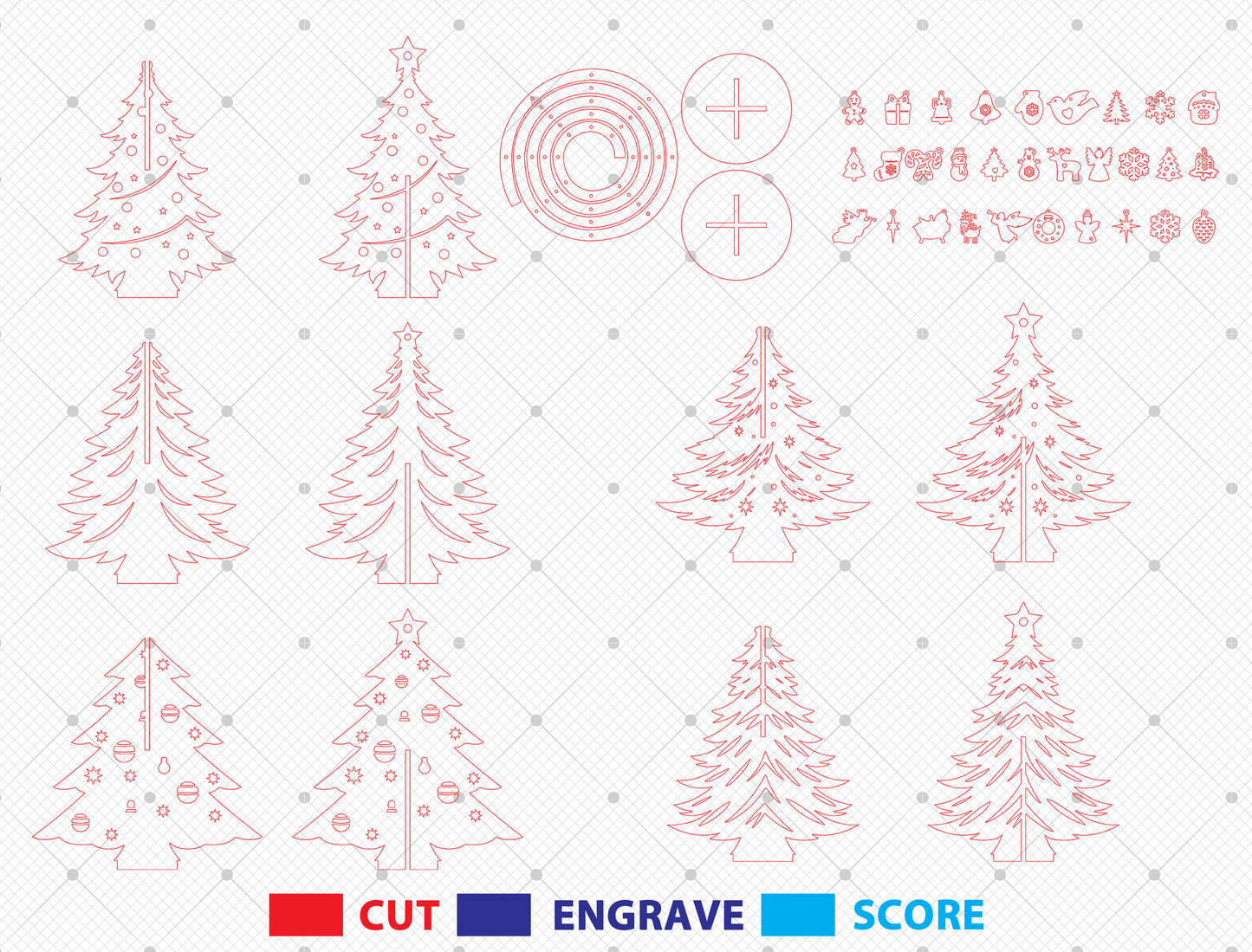 Standing Christmas Tree Laser Cut File | Ready to Cut | Glowforge, xTool, LightBurn, etc.