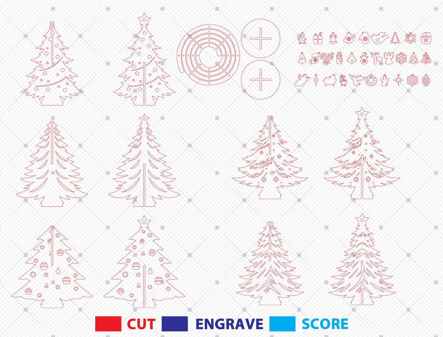 Standing Christmas Tree Laser Cut File | Ready to Cut | Glowforge, xTool, LightBurn, etc. My Store