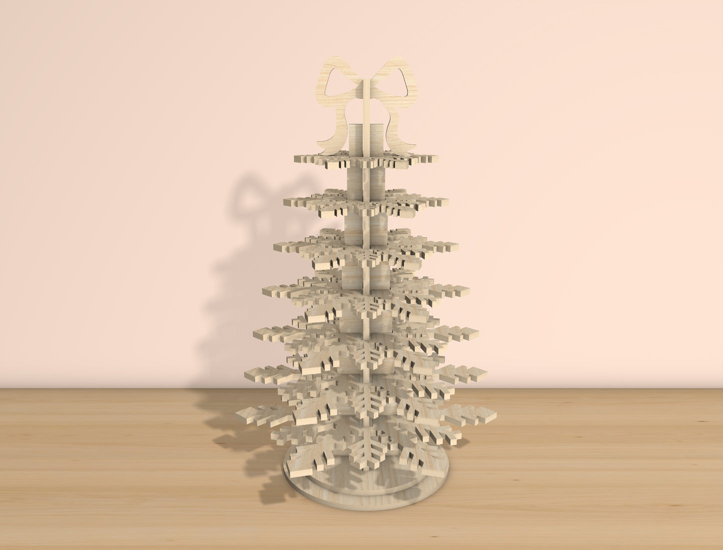 3D Snowflake Christmas Tree Laser Cut File | Ready to Cut | Glowforge, xTool, LightBurn, etc.