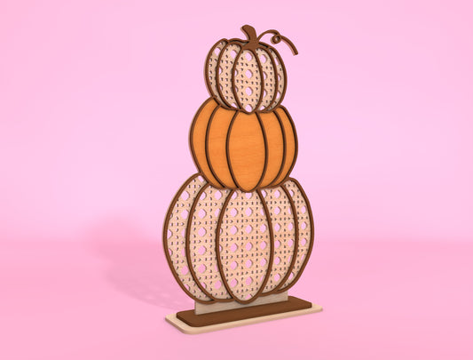 Stacked Pumpkin FALL Lattice SVG Set for Glowforge xTool LightBurn 2 Designs