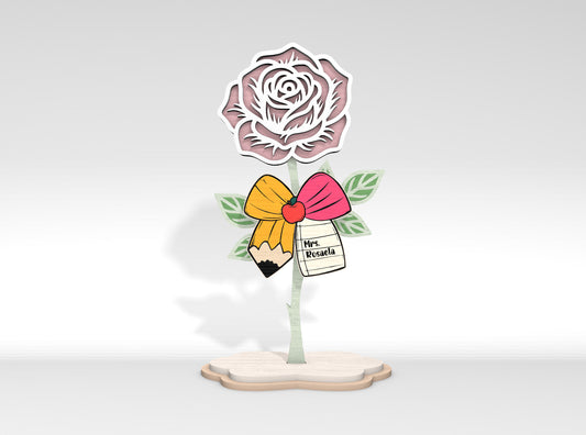 Personalized Peony Daisy Rose SVG Laser Cut File for Glowforge and LightBurn