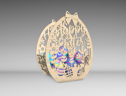 Easter Egg Basket SVG Bundle Wooden Easter 5 Designs for Glowforge and xTool