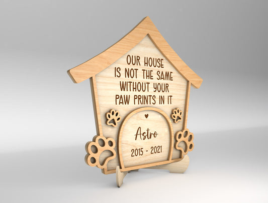 Pet Memorial Tabletop Sign SVG Laser Cut File for Glowforge
