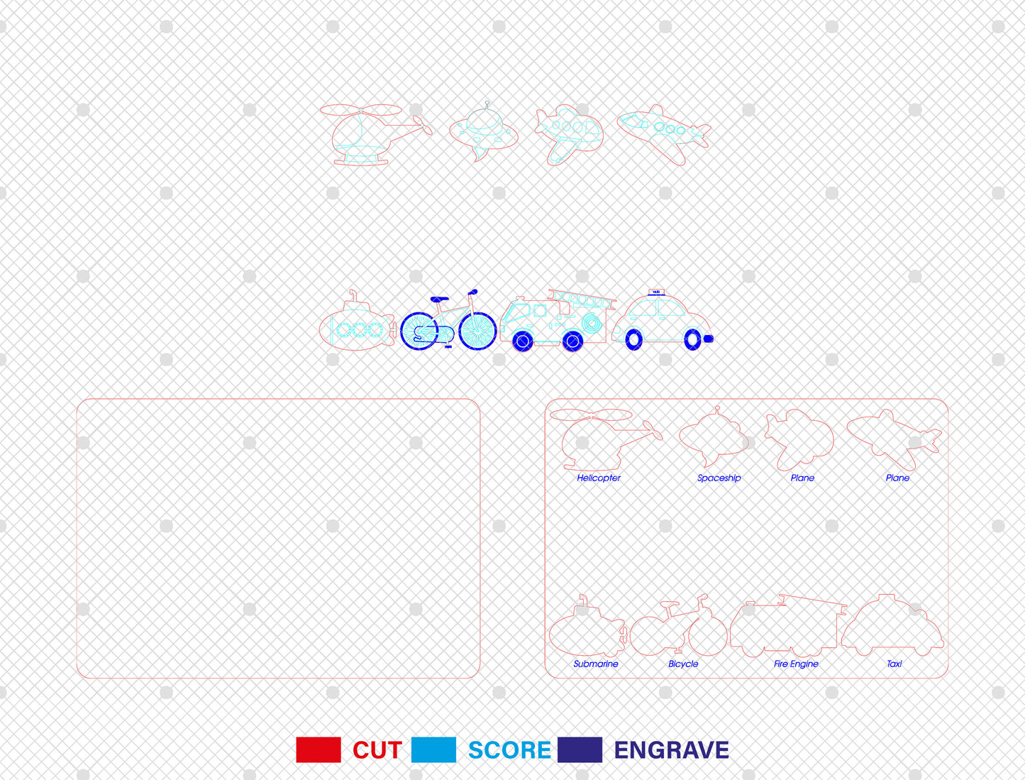 Transportation Name Puzzle SVG for Glowforge and LightBurn