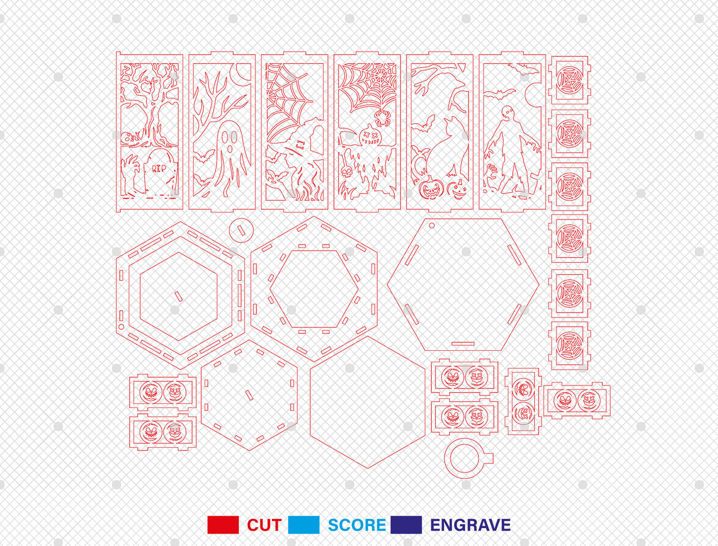 Halloween Lantern SVG for LightBurn Glowforge xTool