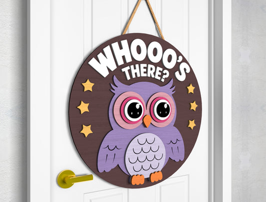 2 Owl Halloween Door Sign SVG Welcome Laser Cut Bundle for LightBurn