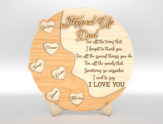Dad Heart Keepsake Sign SVG Laser Cut File for xTool and Glowforge