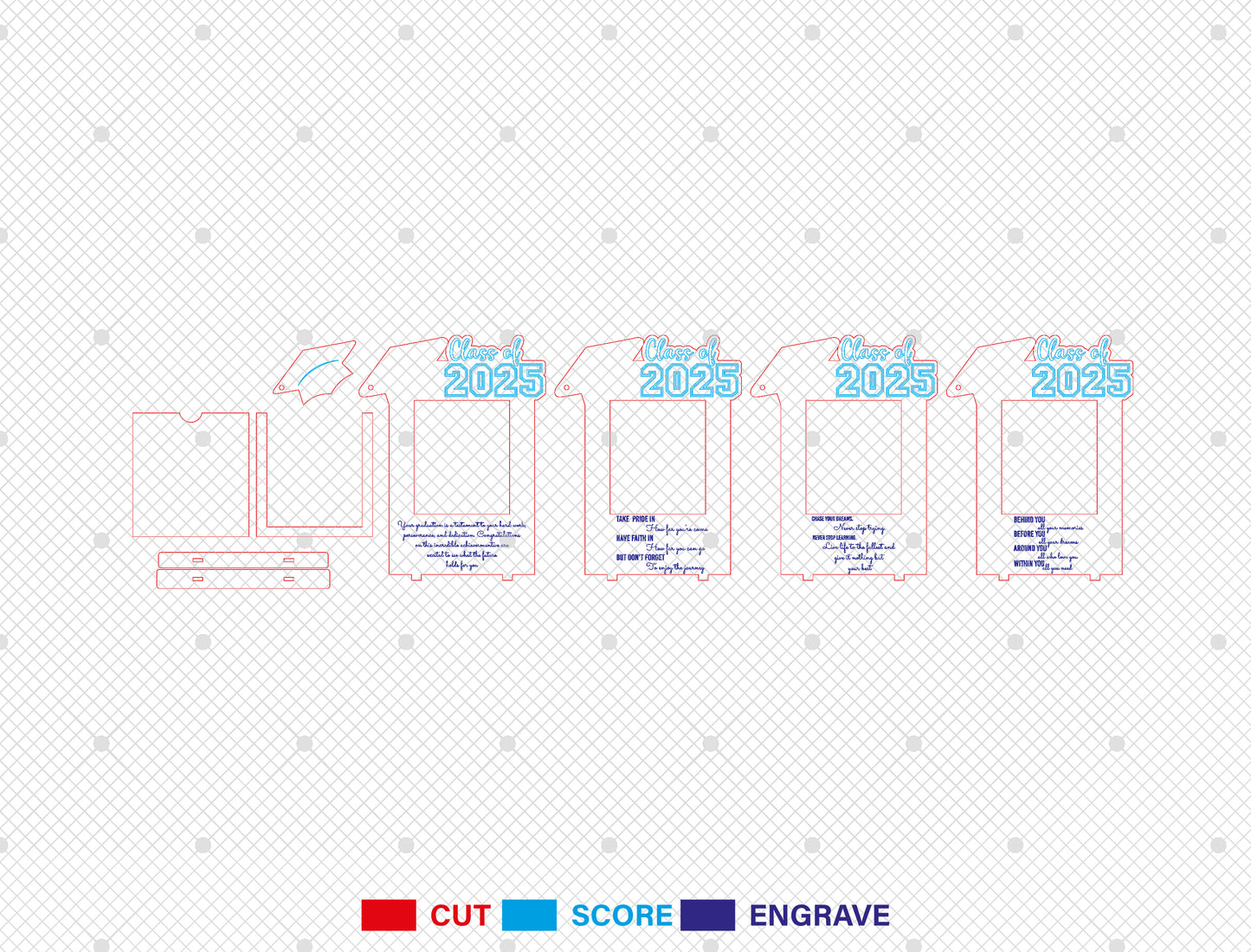 Graduation Photo Frame SVG Laser Cut File for Glowforge and LightBurn