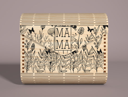 Mom Floral Clutch Bag SVG Wooden Clutch Set for xTool and LightBurn