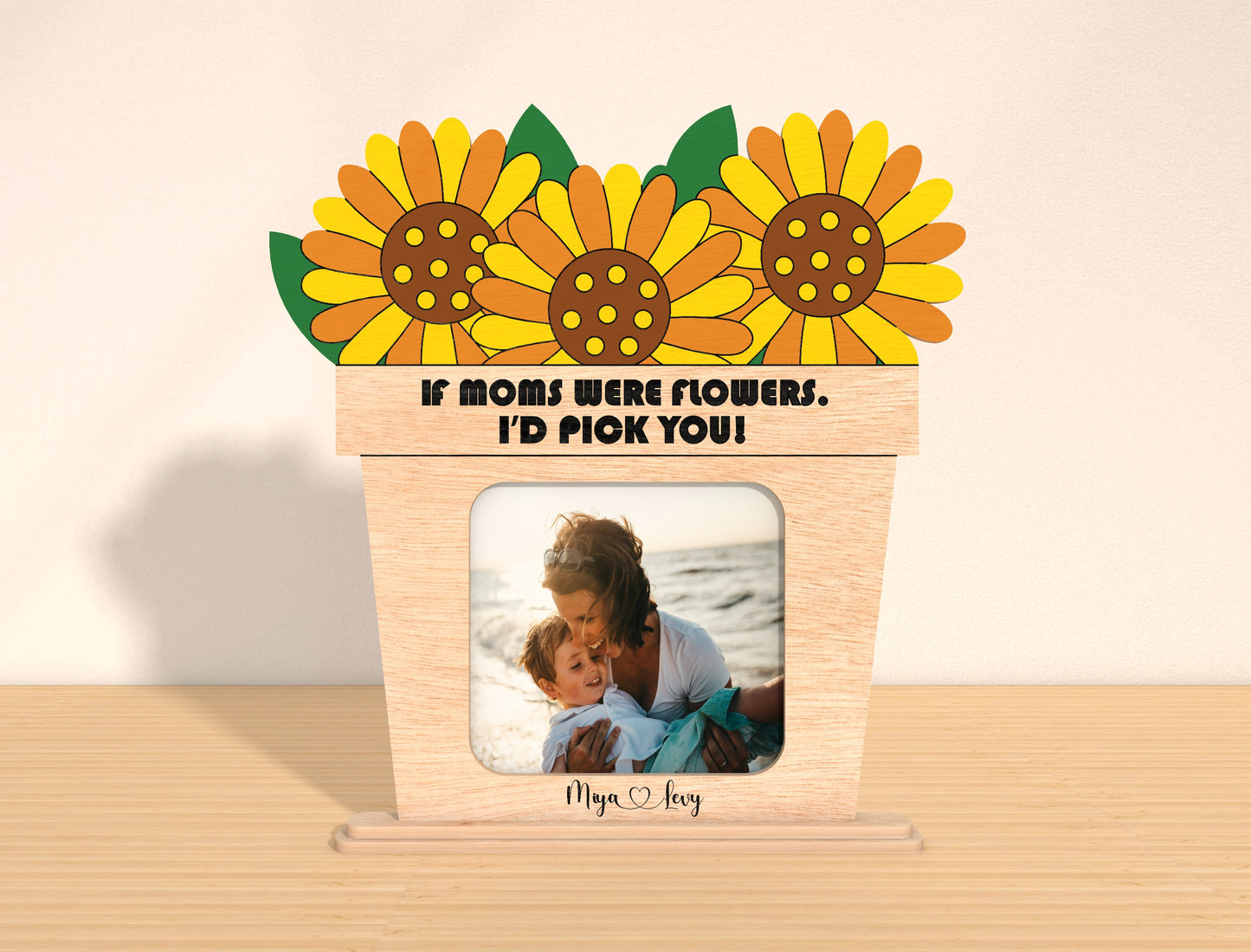 Mom Floral Photo Frame Stand SVG Bundle for Glowforge and xTool
