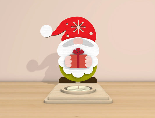 Christmas Santa Candle Holder Laser Cut File | Ready to Cut | Glowforge, xTool, LightBurn, etc. My Store
