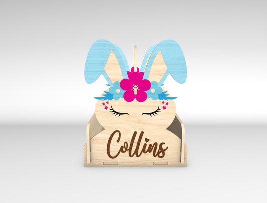 Personalized Easter Bunny Basket SVG Bundle 5 Designs for LightBurn and xTool