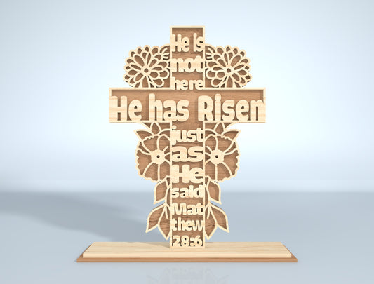 6 Floral Easter Cross Designs | Religious Bible Verse Laser Cut File | Digital Download | Ready to Cut for Glowforge, xTool, LightBurn, etc.