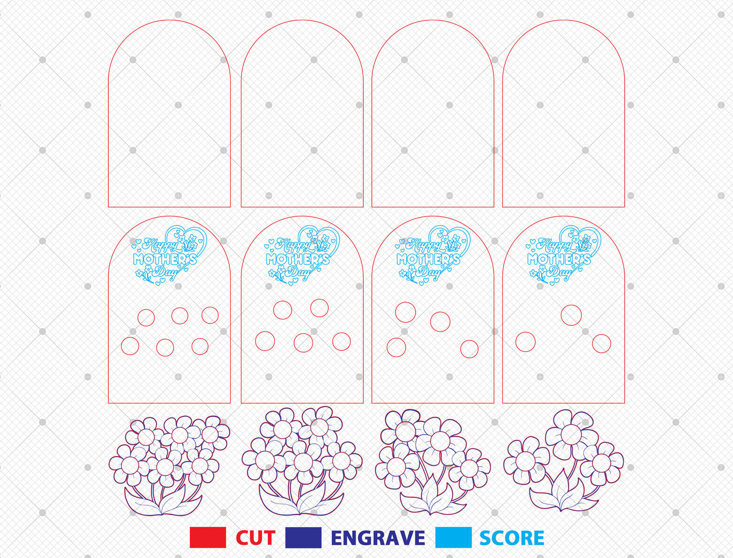 Mother's Day Flower Photo Display SVG Bundle for Glowforge and xTool