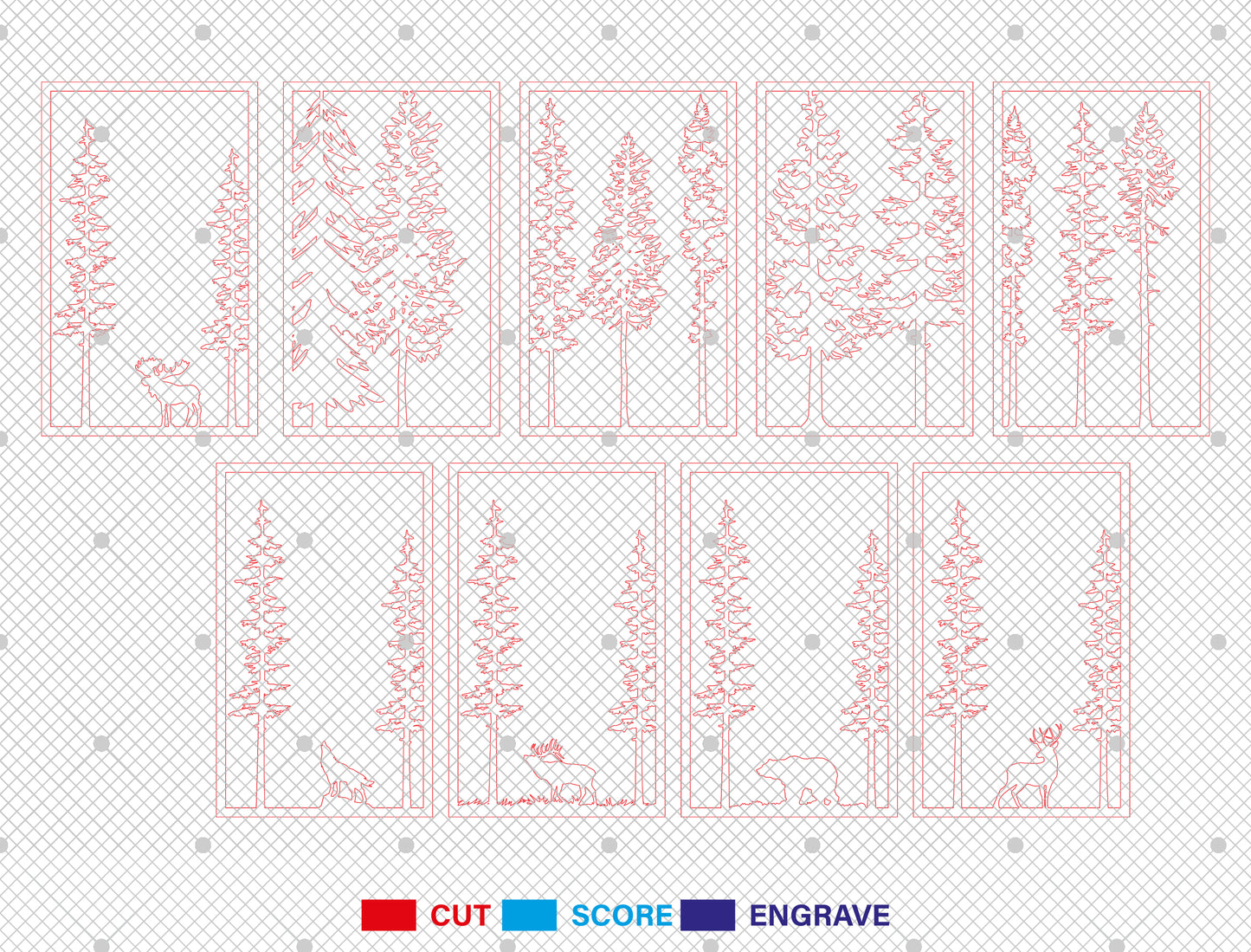 Forest Wall Hanging SVG Multilayer for Glowforge and xTool Laser Cut File
