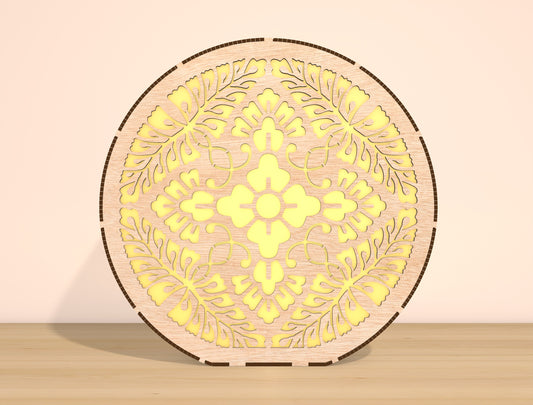Mandala LED Light SVG Bundle Laser Cut File for Glowforge and xTool