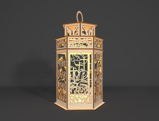 Easter Jesus Lantern SVG Christian 3D Wooden Light Box for Glowforge and xTool