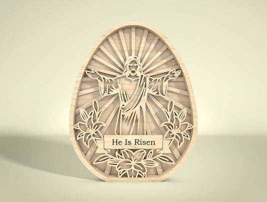 Multilayer Easter Egg SVG Bundle Christian Egg Scene for LightBurn