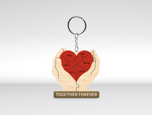 Personalized Couple Keychain SVG Custom Name Heart for xTool