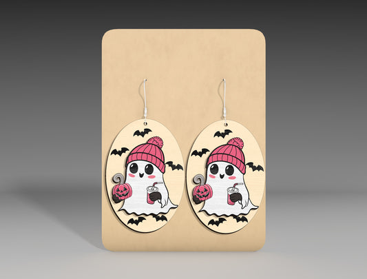 Halloween Pumpkin Ghost Earrings SVG Bundle 6 Designs for Glowforge xTool LightBurn