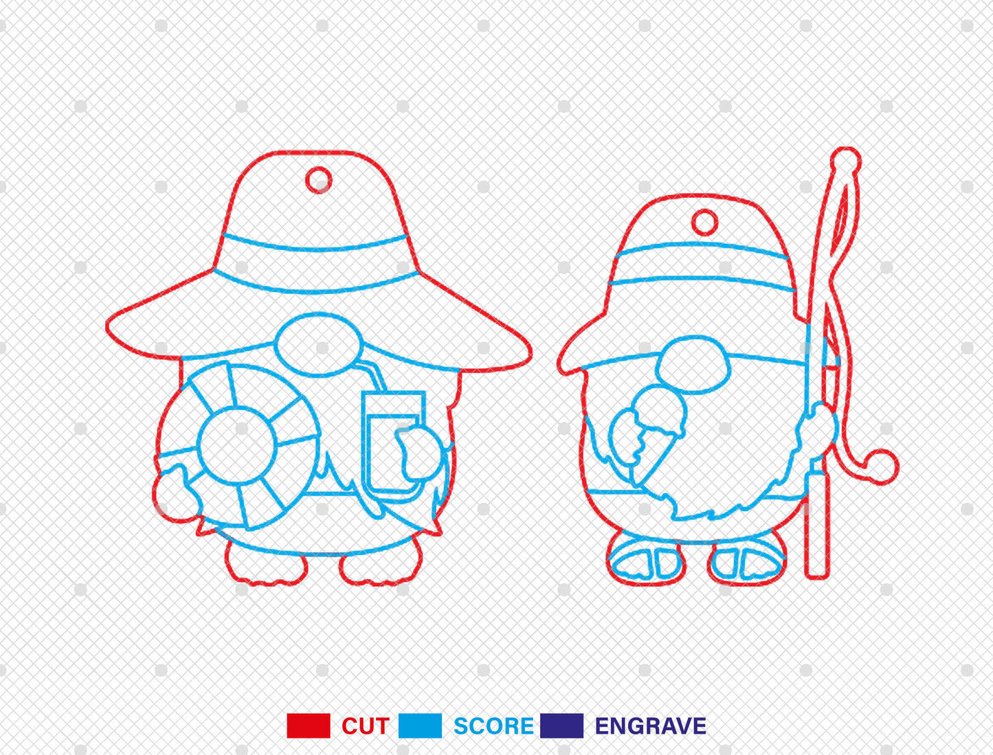 Summer Gnome Earrings SVG Bundle Laser Cut File for Glowforge and xTool
