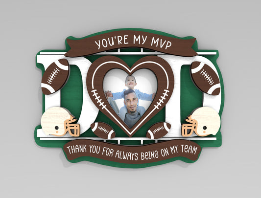 Sports Father's Day Fridge Magnet Photo Frame SVG Bundle for Glowforge and xTool