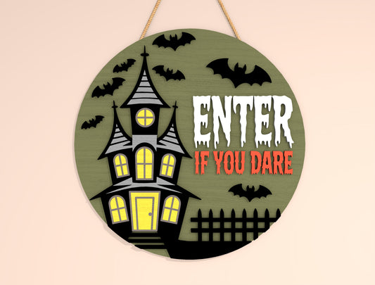Spooky Ghost Halloween Door Hanger SVG Bundle for Glowforge xTool LightBurn