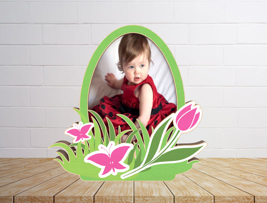 Easter Bunny Photo Frame SVG Kids Easter Photo Stand for Glowforge