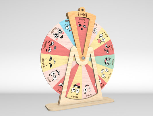 Feelings Wheel SVG for Glowforge xTool Wooden Emotion Chart Laser Cut File